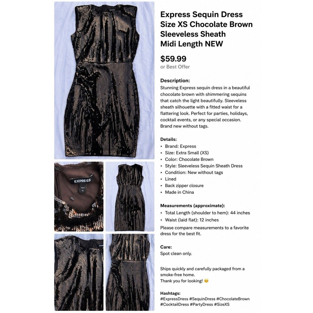 Express Sequin Sheath Midi Dress Sleeveless Burgundy XS